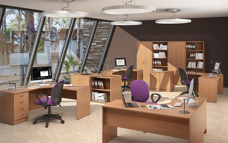 Офисный комплект мебели IMAGO три стола, 2 шкафа, стеллаж, тумба в Шадринске - изображение 2